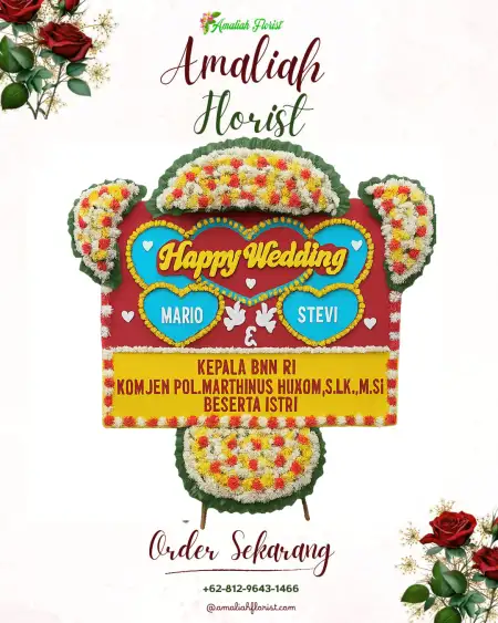 Papan Bunga Pernikahan Gabru